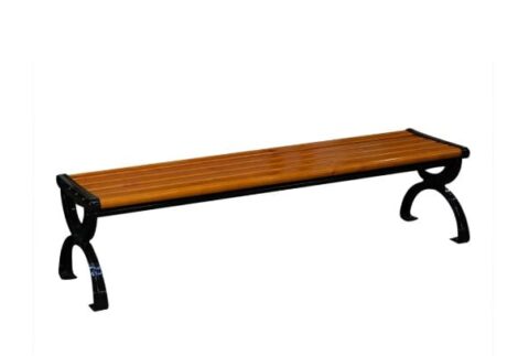 Outdoor garden bench terrace benches, Weatherproof and anticorrosive solid wood slat gap bench, Reinforced metal bench for adults and children with 2-3 seats, Easy to assemble. Size; 150x40x40cm