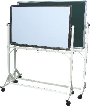 WHITE BOARD WITH ALUMINIUM FRAME WITH MOVABLE STAND   SIZE ; 100X69CM SMALL