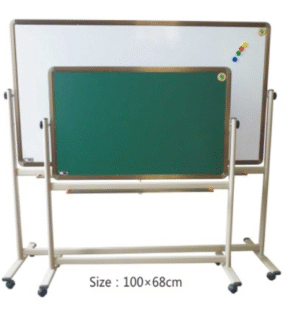 WHITE BOARD WITH ALUMINIUM FRAME WITH MOVABLE STAND SIZE ; 120X75CM MEDIUM