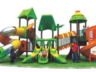 Outdoor Heavy Duty Playground Set for Kids – 6 Slides & 3 Swings – Size: 1050x650x500 cm