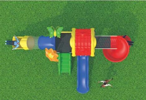 Outdoor Heavy Duty Playground Set for Kids – 3 Slides – Size: 630x330x360 cm