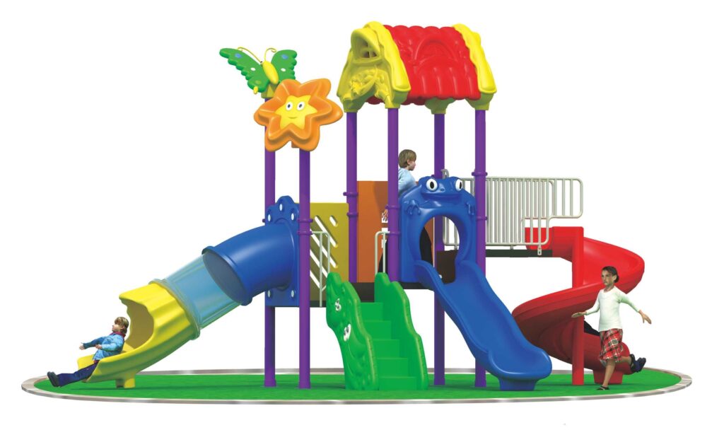 Outdoor Heavy Duty Playground Set for Kids – 3 Slides – Size: 630x330x360 cm