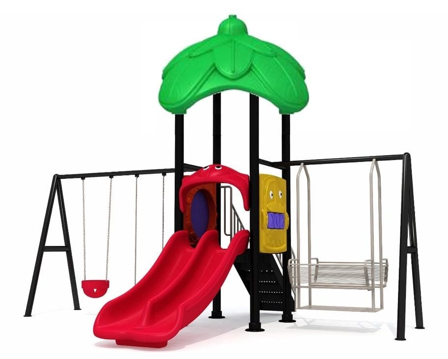 Outdoor Heavy Duty Playground Set for Kids – 2 Slides, 3 Swings (2 Normal Seats & Family Swing) – Size: 530x400x400 cm - Image 2