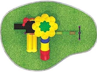 Outdoor Playground Toy with 2 Swings & 3 Slides – Compact & Safe Kids Playset – Size 450x280x300 cm