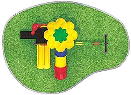 Outdoor Playground Toy with 2 Swings & 3 Slides – Compact & Safe Kids Playset – Size 450x280x300 cm