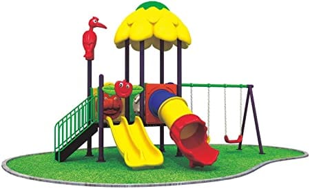Outdoor Playground Toy with 2 Swings & 3 Slides – Compact & Safe Kids Playset – Size 450x280x300 cm - Image 2
