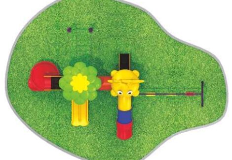 Outdoor Playground Toy with 3 Swings, 4 Slides & 2 Caps – Spacious & Fun Backyard Set – Size 600x500x340 cm