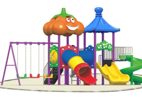Outdoor Playground Toy with 4 Slides, 3 Swings & 2 Caps Set – Premium Quality Outdoor Playground – Size 600x500x340 cm