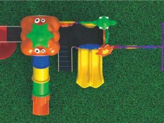 Outdoor Playground Toy with 3 Swings & 4 Slides – Durable & Colorful Kids Outdoor Set – Size 680x400x320 cm