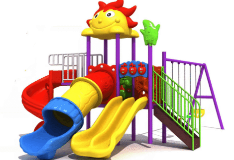 Outdoor Playground Toy with 3 Swings & 4 Slides – Large & Engaging Outdoor Playset – Size 600x400x340 cm