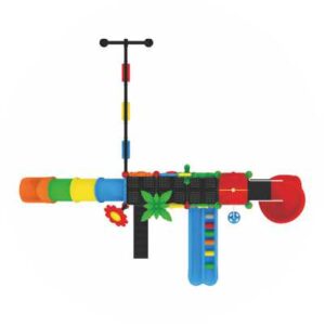 OUTDOOR PLAYGROUND TOY WITH 3 SWINGS, 3 SLIDES AND A CLIMBING , PLAY SET, SIZE;760X610X340CM