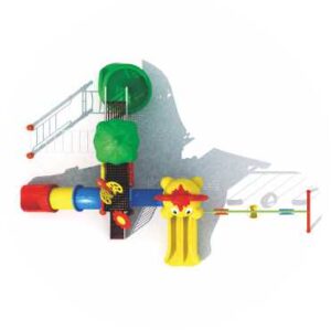 OUTDOOR PLAYGROUND TOY FOR KIDS WITH 3SWINGS, 4 SLIDES AND MONKEY BAR, PLAY SET, SIZE; 780X580X330CM