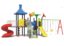 OUTDOOR PLAYGROUND TOY FOR KIDS WITH 3 SWINGS, 2 SLIDES AND CLIMPING NEW STYLE, PLAY SET SIZE; 800X420X330CM