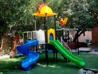 Outdoor Playground Toy for Kids with 2 Slides, 3 Swings & Monkey Bar Playset – Active Outdoor Fun – Size 540x620x330 cm