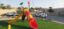 OUTDOOR PLAYGROUND TOY FOR KIDS WITH 2 SLIDES AND 3 SWINGS, PLAY SET SIZE ; 550X370X350CM