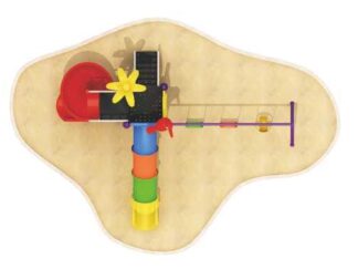Outdoor Playground Toy for Kids with 2 Slides & 3 Swings – Sturdy & Safe Design – Size 530x450x300 cm