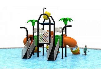 Family-Friendly Outdoor Water Playground with 3 Slides | Size: 560x550x400 cm