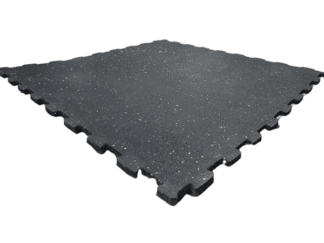 interlock rubber gym flooring 1 SQM (4pcs) 15mm thick, black with blue and yelow dots
