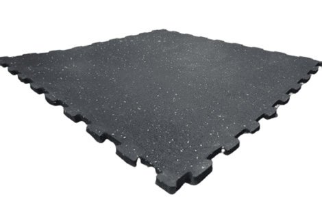 interlock rubber gym flooring 1 SQM (4pcs) 15mm thick, black with blue and yelow dots