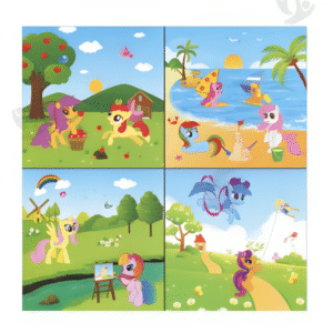 COLORFUL FLOORING MATTS 
  1.2 CM THICK 
  60X60 CM
  ONE SET 4 PCS
  CUTE HORSES PICS