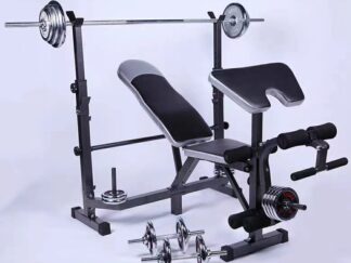 power up Adjustable Weight Bench with rack