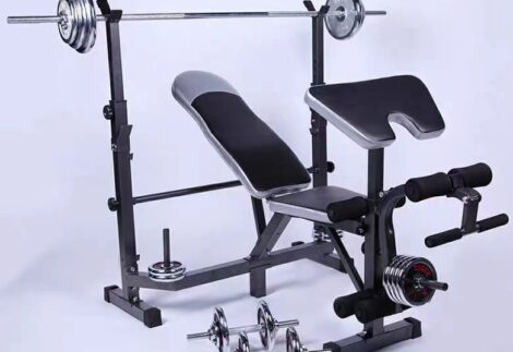 power up Adjustable Weight Bench with rack