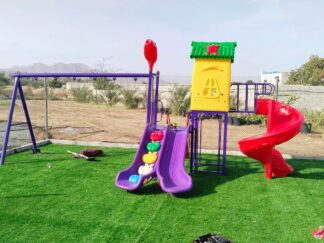 Outdoor Playset with 2 Slides & 3 Swings – Classic Outdoor Fun – Size 480x285x260 cm
