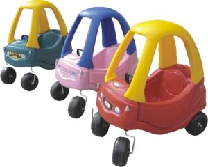 INDOOR AND OUTDOOR PLASTIC CAR WITH WHEEL SIZE ; 82 X 44 X 82 CM