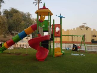 Outdoor Heavy Duty Playground Set for Kids – 2 Slides & 3 Swings – Size: 1055x520x515 cm
