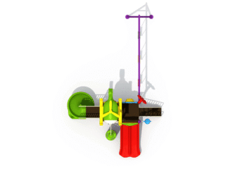 Outdoor Playground Toy with 3 Swings & 3 Slides – Compact Play Area – Size 430x315x380 cm