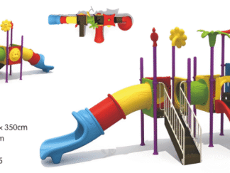 Outdoor Playground Toy with 3 Slides, Without Swings – Ideal for Compact Spaces – Size 725x275x350 cm