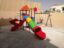 OUTDOOR PLAYGROUND TOY WITH 3 SWINGS, 2 SLIDES AND BASKETBALL NET, PLAY SET SIZ; ;630*578*305 CM