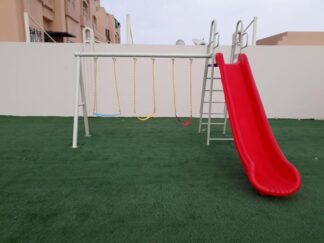 Outdoor Playground Toy for Kids with 3 Swings & Slide – Family Backyard Play – Size 390x420x280 cm