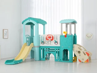 Indoor & Outdoor Plastic Playhouse with 2 Slides | Kids Activity | Size: 290x222x180 cm
