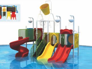 Exciting Big Outdoor Water Playground with 4 Slides | Size: 510x320x450 cm