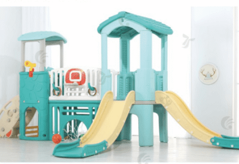Indoor & Outdoor Plastic Playhouse with Slide | Kids Activity | Size: 423x222x180 cm