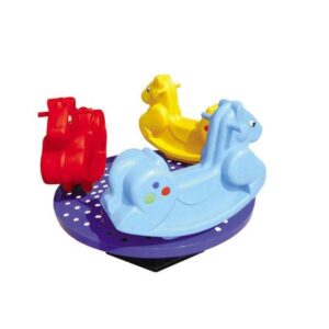 INDOOR AND OUTDOOR MERRY GO ROUND RIDE WITH 3 SEATER – ROTARY TOY – SIZE ;130*100 CM