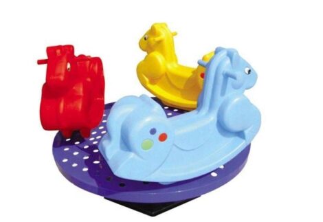 Indoor & Outdoor Merry-Go-Round Ride with 3 Seaters – Rotary Toy – Size: 130×100 cm
