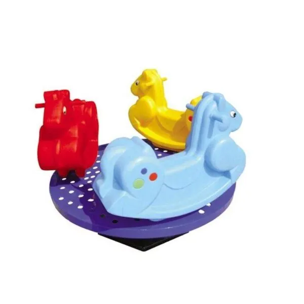 INDOOR AND OUTDOOR MERRY GO ROUND RIDE WITH 3 SEATER – ROTARY TOY – SIZE ;130*100 CM