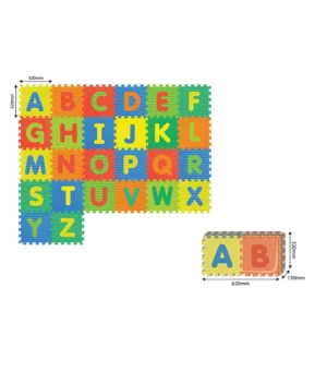 INDOOR ALPHABET FOAM PUZZLE PLAYMAT FOR KIDS SIZE ; 30*30*1 CM