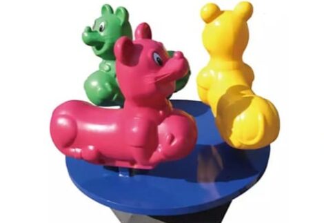 Indoor & Outdoor Merry-Go-Round Ride with 3 Seaters – Rotary Toy – Size: 120×90 cm