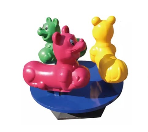 Indoor & Outdoor Merry-Go-Round Ride with 3 Seaters – Rotary Toy – Size: 120×90 cm