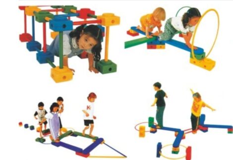 Kindergarten Sports Plastic Gross Motor Skills Kit - 96 pcs