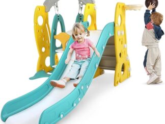 Indoor Slide & Swing Set – Size: 141x204x106 cm