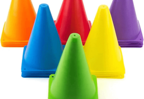 Stackable Training Cones – 10-Piece Set for Kids Sports, Balance, & Color Recognition