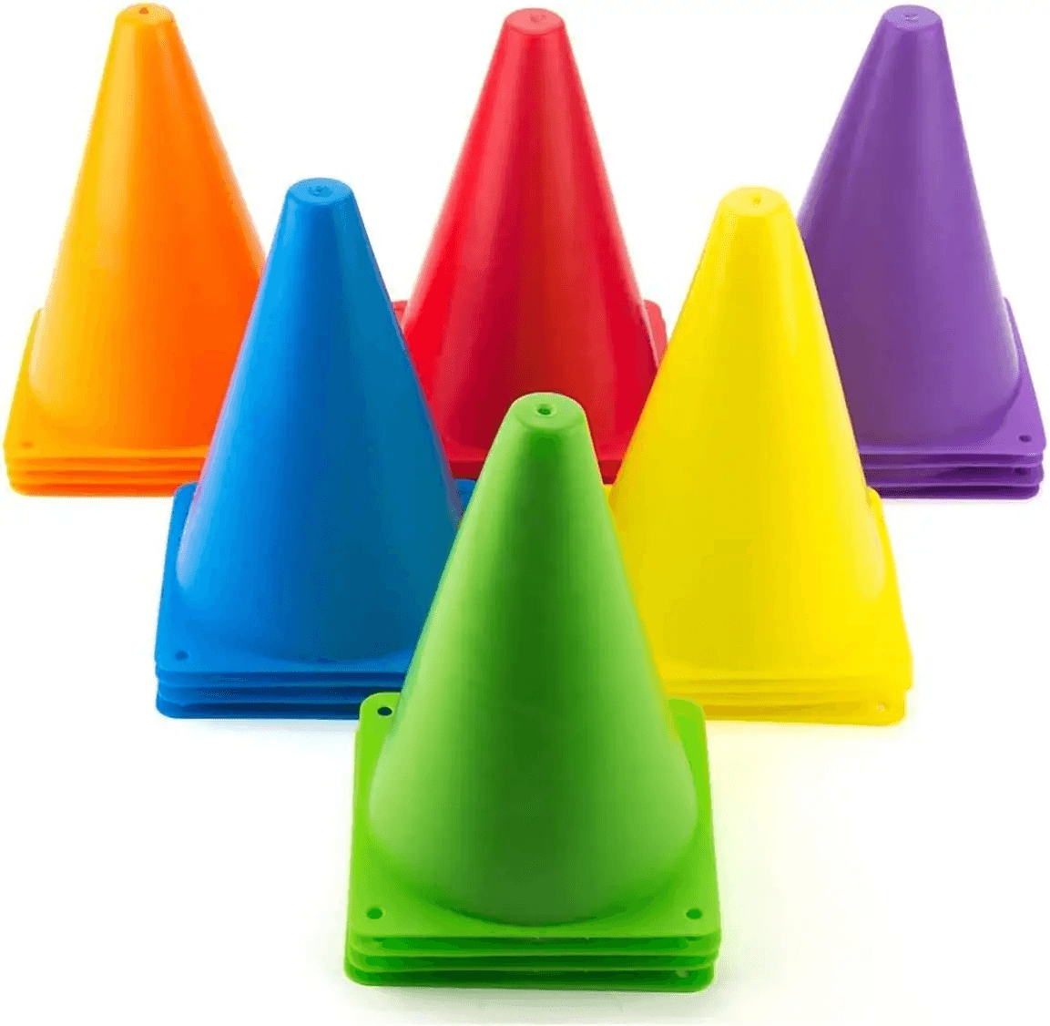 Stackable Training Cones – 10-Piece Set for Kids Sports, Balance, & Color Recognition
