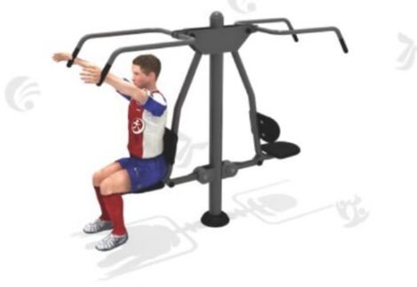 Outdoor fitness double lat pull down