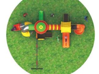 Big Outdoor Heavy Duty Playground Set for Kids – 5 Slides & 3 Swings – Size: 1040x720x520 cm