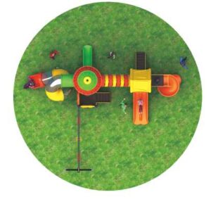 BIG OUTDOOR HEAVY DUTY PLAYGROUND SET FOR KIDS, 5 SLIDES AND 3 SWINGS. SIZE;1040X720X520CM