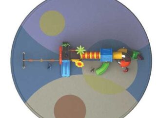 Big Outdoor Heavy Duty Playground Set for Kids – 4 Slides & 3 Swings – Size: 1290x410x520 cm